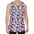 Watercolor Frangipani Flower Print Men's Velvet Tank Top