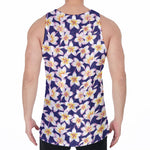 Watercolor Frangipani Flower Print Men's Velvet Tank Top