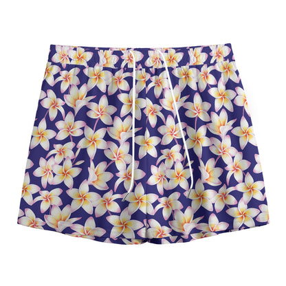 Watercolor Frangipani Flower Print Mesh Shorts