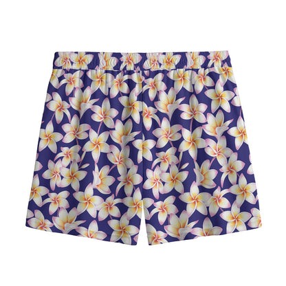 Watercolor Frangipani Flower Print Mesh Shorts