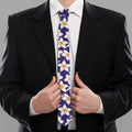 Watercolor Frangipani Flower Print Necktie