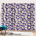 Watercolor Frangipani Flower Print Pencil Pleat Curtains