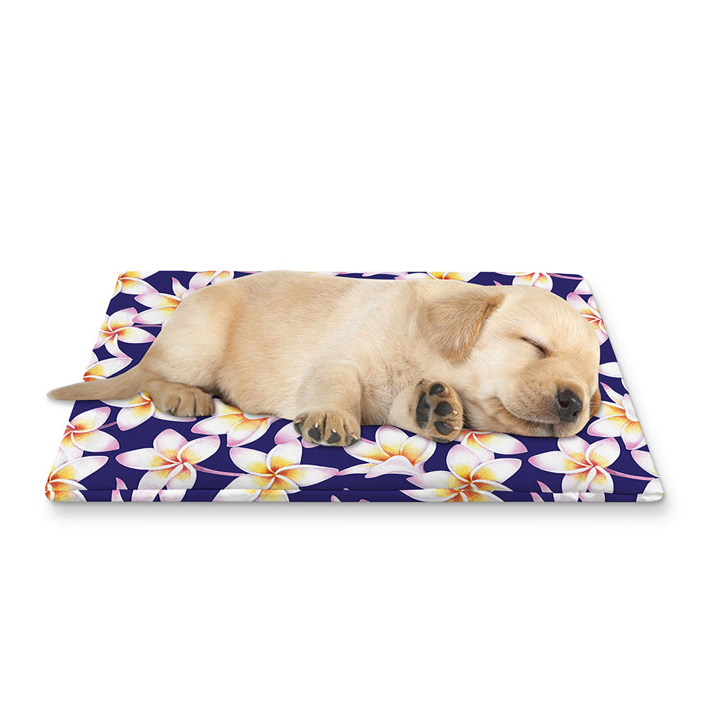 Watercolor Frangipani Flower Print Pet Cooling Mat Cover