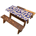 Watercolor Frangipani Flower Print Picnic Table Cover