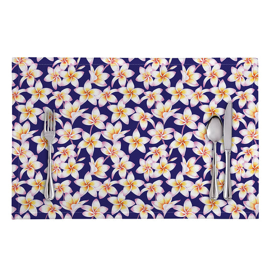 Watercolor Frangipani Flower Print Placemat