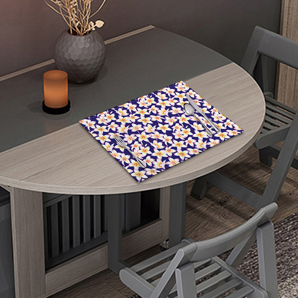 Watercolor Frangipani Flower Print Placemat
