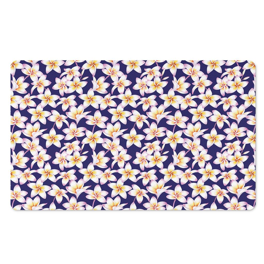 Watercolor Frangipani Flower Print Polyester Doormat