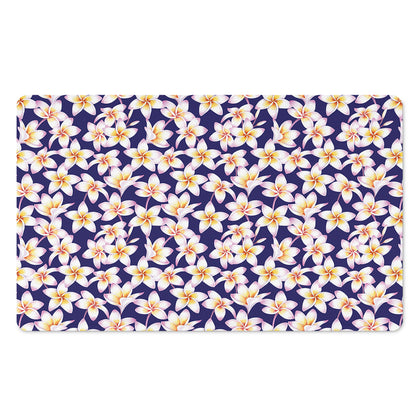 Watercolor Frangipani Flower Print Polyester Doormat