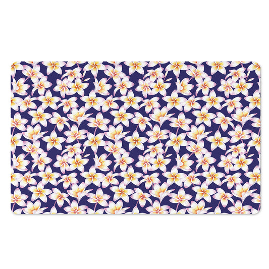 Watercolor Frangipani Flower Print Polyester Doormat