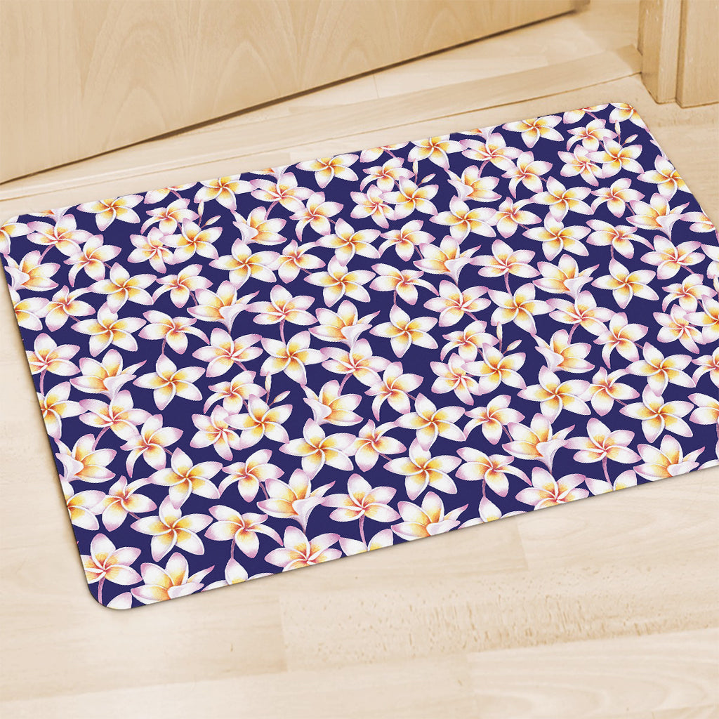 Watercolor Frangipani Flower Print Polyester Doormat