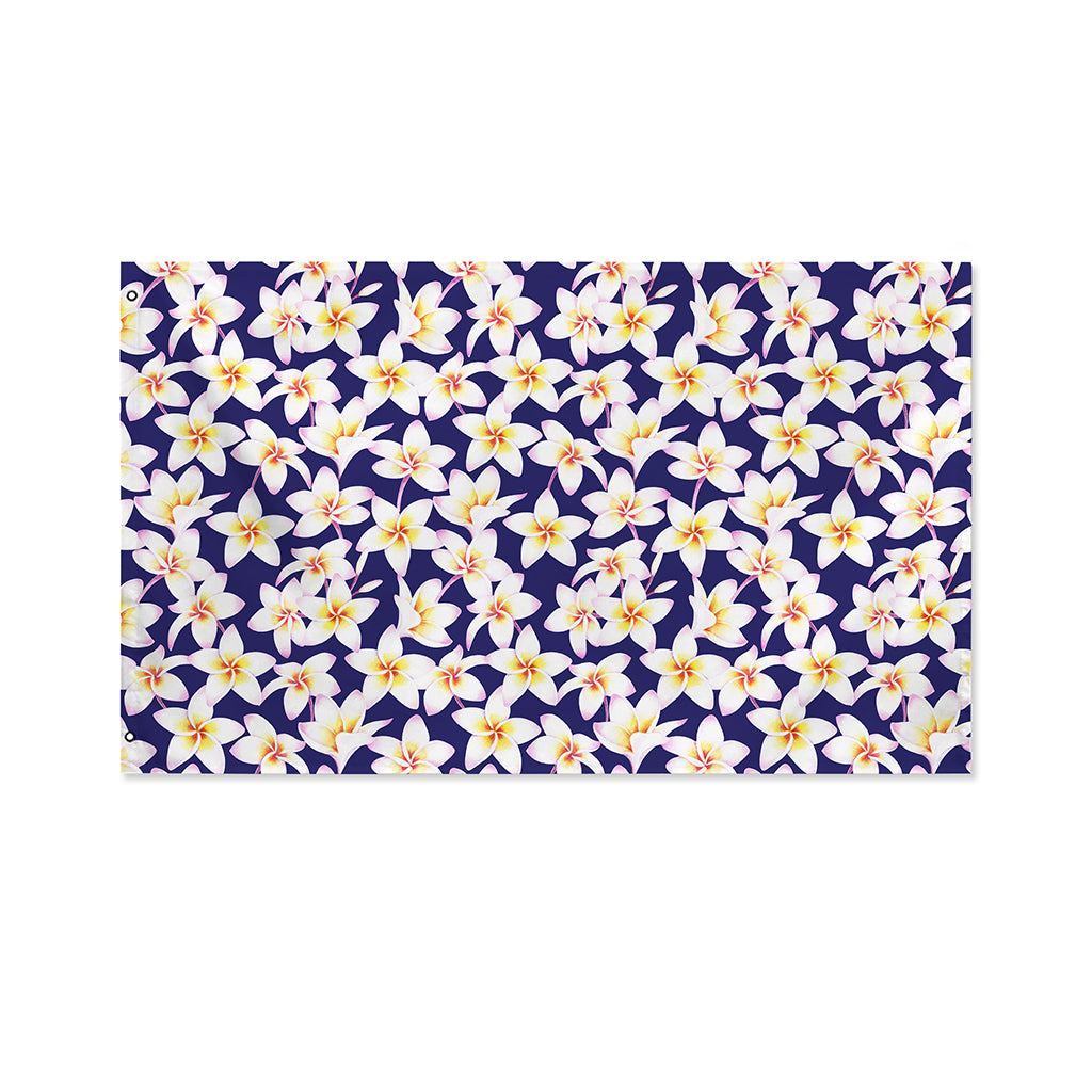 Watercolor Frangipani Flower Print Polyester Flag
