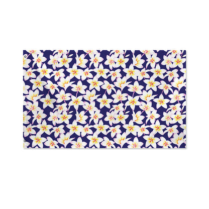 Watercolor Frangipani Flower Print Polyester Flag