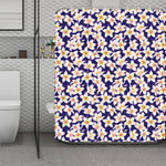Watercolor Frangipani Flower Print Polyester Shower Curtain