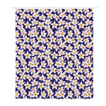 Watercolor Frangipani Flower Print Polyester Shower Curtain