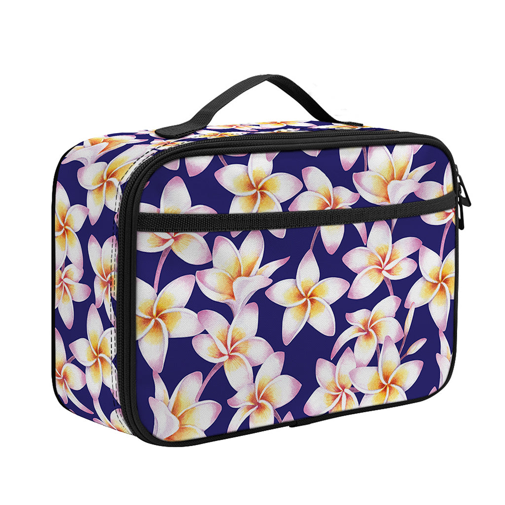 Watercolor Frangipani Flower Print Portable Lunch Bag