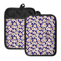 Watercolor Frangipani Flower Print Pot Holders With Pocket