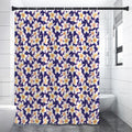 Watercolor Frangipani Flower Print Premium Shower Curtain