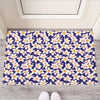 Watercolor Frangipani Flower Print Rubber Doormat