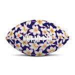 Watercolor Frangipani Flower Print Rugby Ball