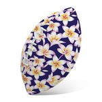 Watercolor Frangipani Flower Print Rugby Ball