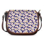 Watercolor Frangipani Flower Print Saddle Bag