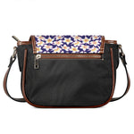 Watercolor Frangipani Flower Print Saddle Bag