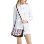 Watercolor Frangipani Flower Print Saddle Bag