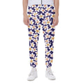 Watercolor Frangipani Flower Print Joggers