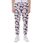 Watercolor Frangipani Flower Print Scuba Joggers