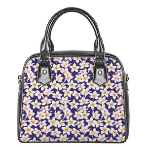 Watercolor Frangipani Flower Print Shoulder Handbag