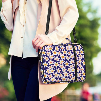 Watercolor Frangipani Flower Print Shoulder Strap Bible Bag