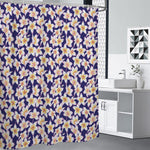 Watercolor Frangipani Flower Print Shower Curtain