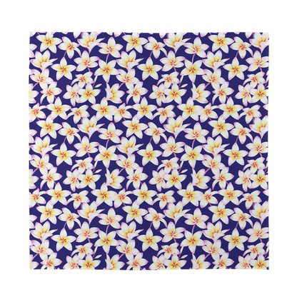 Watercolor Frangipani Flower Print Silk Bandana