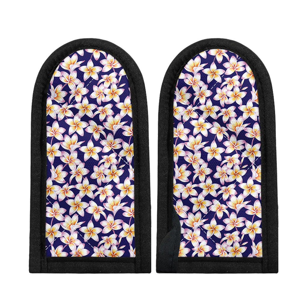 Watercolor Frangipani Flower Print Skillet Handle Cover