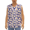 Watercolor Frangipani Flower Print Sleeveless Baseball Jersey