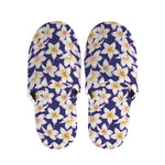 Watercolor Frangipani Flower Print Slippers