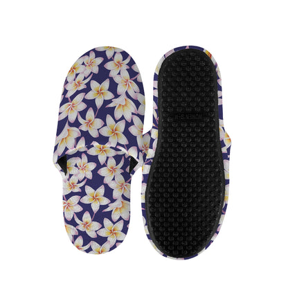 Watercolor Frangipani Flower Print Slippers