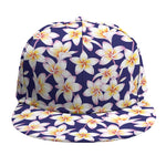 Watercolor Frangipani Flower Print Snapback Cap