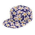 Watercolor Frangipani Flower Print Snapback Cap