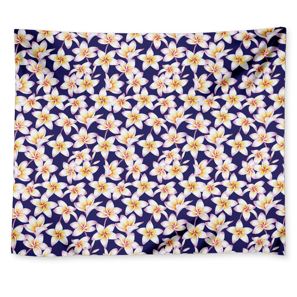 Watercolor Frangipani Flower Print Tapestry