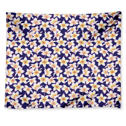 Watercolor Frangipani Flower Print Tapestry