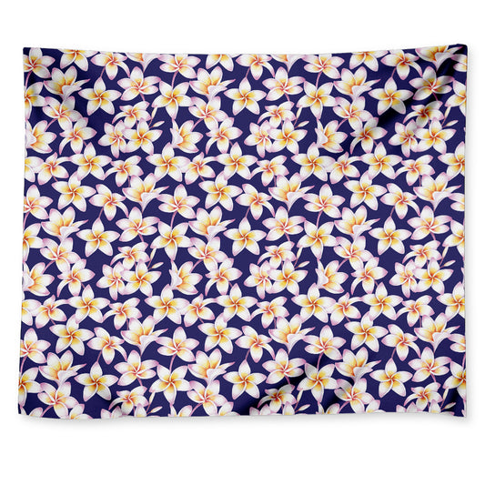 Watercolor Frangipani Flower Print Tapestry
