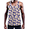 Watercolor Frangipani Flower Print Men's Workout Tank Top