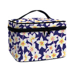 Watercolor Frangipani Flower Print Travel Makeup Bag