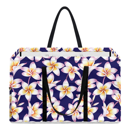 Watercolor Frangipani Flower Print Utility Tote Bag