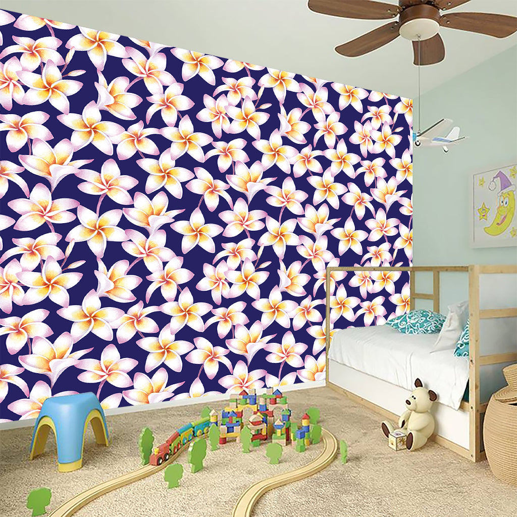 Watercolor Frangipani Flower Print Wall Sticker