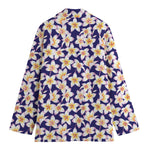Watercolor Frangipani Flower Print Women's Blazer