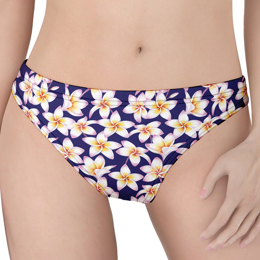 Watercolor Frangipani Flower Print Women's Thong