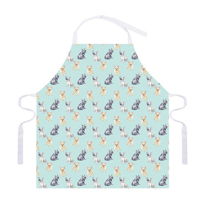 Watercolor French Bulldog Pattern Print Adjustable Apron