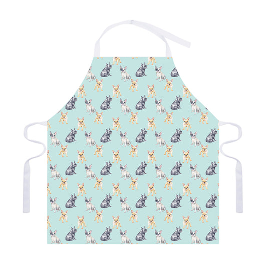 Watercolor French Bulldog Pattern Print Adjustable Apron